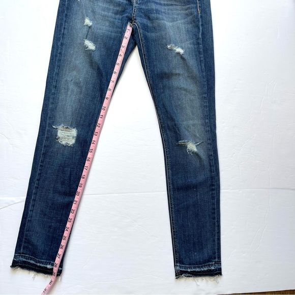 Rag & Bone Dre Skinny Distressed Dark Wash Jeans Colvin Size 26 - Picture 14 of 15